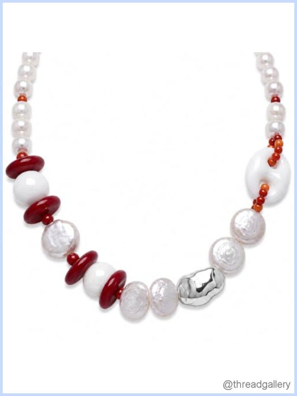 Freshwater Pearl Necklace 18 Inch Handmade 9-10mm Round Pearls Sterling Silver